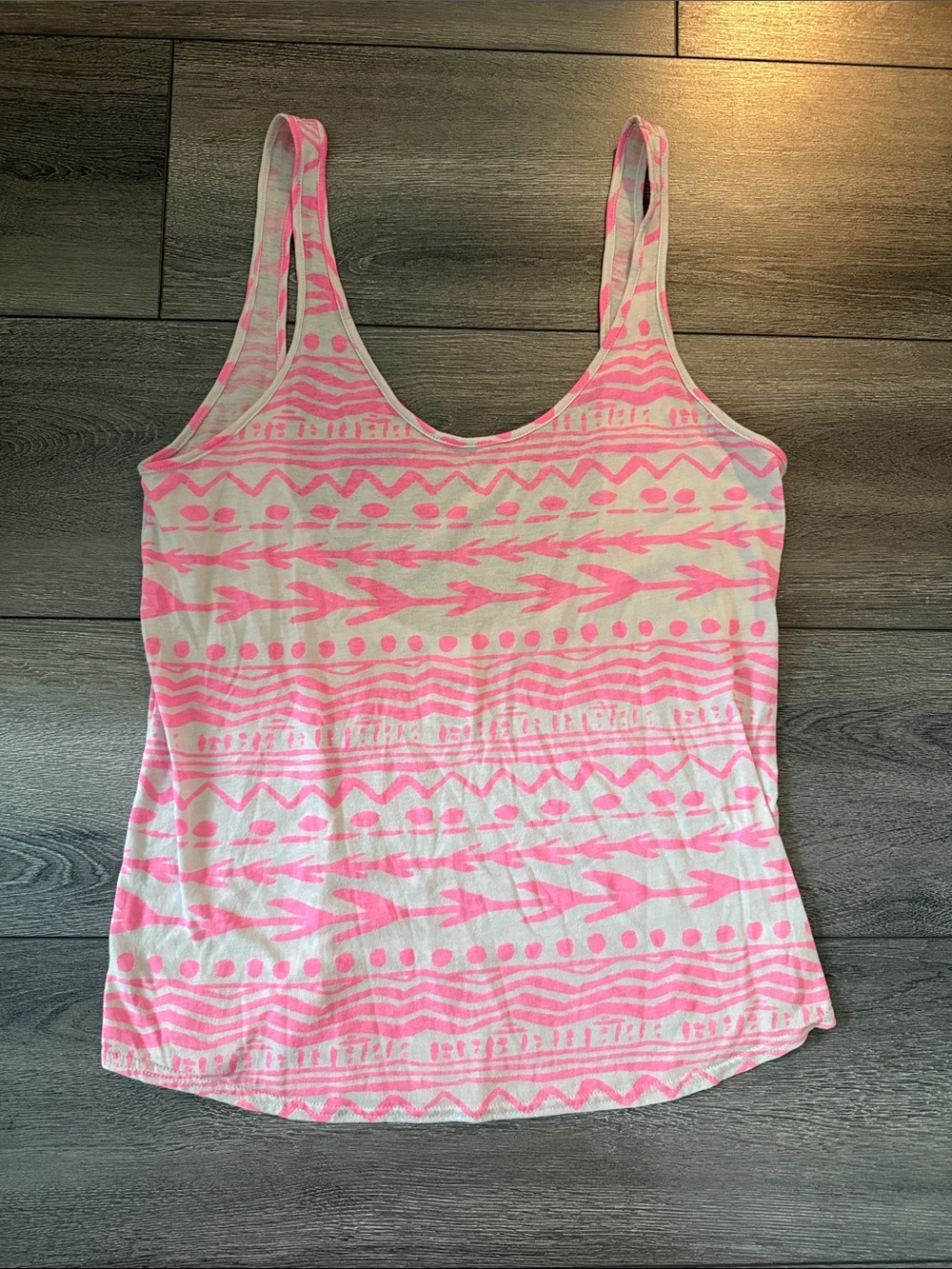 PINK Victoria's Secret Pink and White Patterned Tank